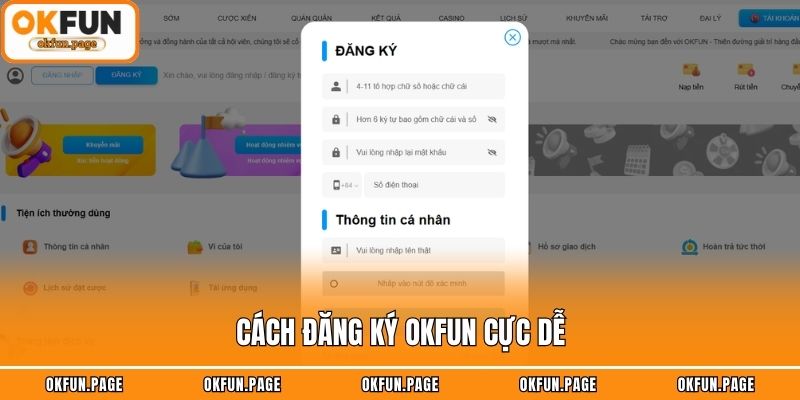Cách đăng ký OKFUN cực dễ